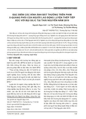 Đặc điểm các hình ảnh bất thường trên phim X-Quang phổi của người lao động luyện thép tiếp xúc với bụi silic tại Thái Nguyên năm 2019