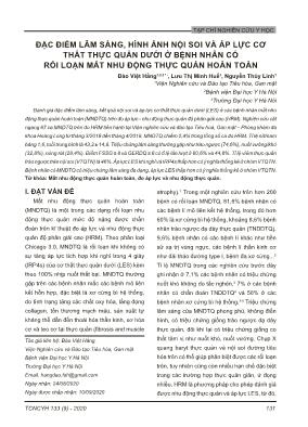 Đặc điểm lâm sàng, hình ảnh nội soi và áp lực cơ thắt thực quản dưới ở bệnh nhân có rối loạn mất nhu động thực quản hoàn toàn