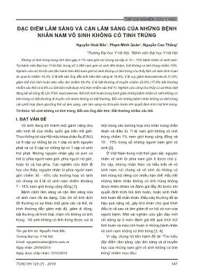 Đặc điểm lâm sàng và cận lâm sàng của những bệnh nhân nam vô sinh không có tinh trùng