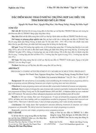 Đặc điểm mang thai ở những trường hợp sau điều trị thai bám sẹo mổ lấy thai