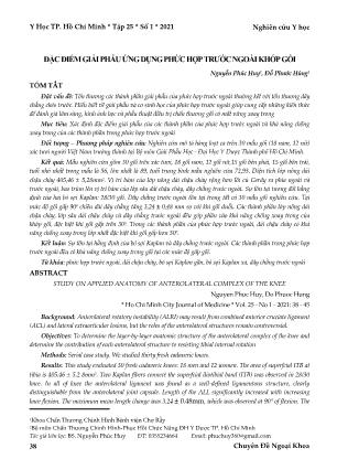 Đặc điểmgiải phẫuứng dụng phức hợp trước ngoài khớp gối