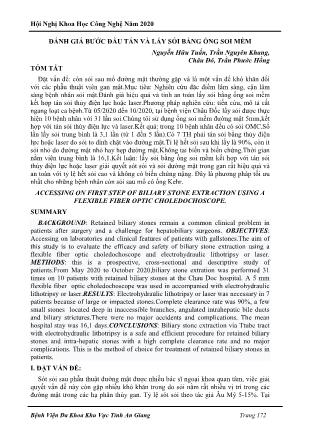 Đánh giá bước đầu tán và lấy sỏi bằng ống soi mềm