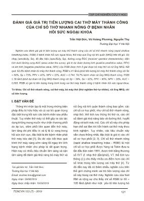 Đánh giá giá trị tiên lượng cai thở máy thành công của chỉ số thở nhanh nông ở bệnh nhân hồi sức ngoại khoa
