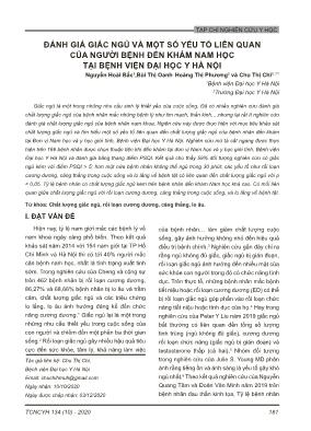 Đánh giá giấc ngủ và một số yếu tố liên quan của người bệnh đến khám nam học tại Bệnh viện Đại học Y Hà Nội