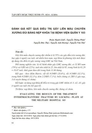 Đánh giá kết quả điều trị gãy liên mấu chuyển xương đùi bằng nẹp khóa tại Bệnh viện Quân Y 103