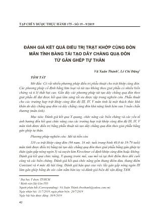 Đánh giá kết quả điều trị trật khớp cùng đòn mãn tính bằng tái tạo dây chằng quạ đòn từ gân ghép tự thân