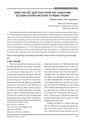 Đánh giá kết quả thay khớp gối toàn phần sử dụng đường mổ dưới cơ rộng trong