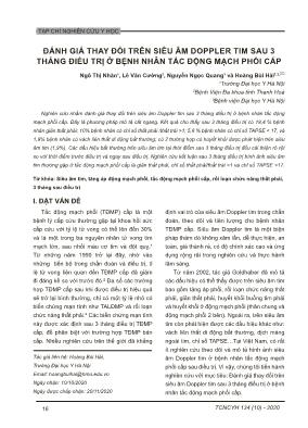 Đánh giá thay đổi trên siêu âm Doppler tim sau 3 tháng điều trị ở bệnh nhân tắc động mạch phổi cấp