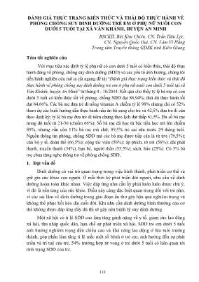 Đánh giá thực trạng kiến thức và thái độ thực hành về phòng chống suy dinh dưỡng trẻ em ở phụ nữ nuôi con dưới 5 tuổi tại xã Vân Khánh, huyện An Minh