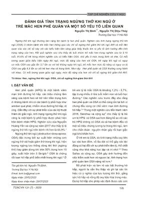 Đánh giá tình trạng ngừng thở khi ngủ ở trẻ mắc hen phế quản và một số yếu tố liên quan