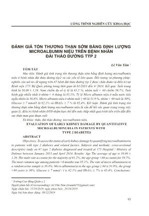 Đánh giá tổn thương thận sớm bằng định lượng microalbumin niệu trên bệnh nhân đái tháo đường týp 2