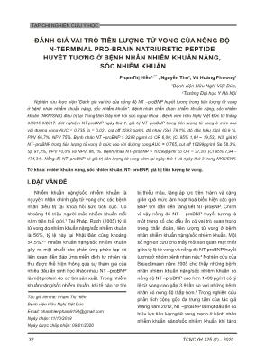 Đánh giá vai trò tiên lượng tử vong của nồng độ N-Terminal pro-brain natriuretic peptide huyết tương ở bệnh nhân nhiễm khuẩn nặng, sốc nhiễm khuẩn