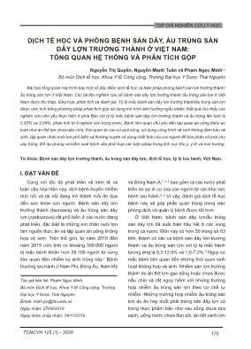 Dịch tễ học và phòng bệnh sán dây, ấu trùng sán dây lợn trưởng thành ở Việt Nam: tổng quan hệ thống và phân tích gộp