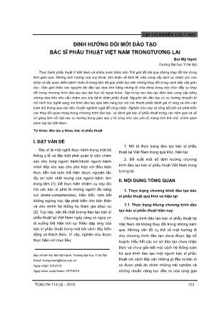 Đinh hướng đổi mới đào tạo bác sĩ phẫu thuật Việt Nam trongtương lai
