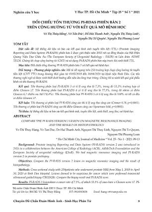 Đối chiếu tổn thương PI-RADS phiên bản 2 trên cộng hưởng từ với kết quả mô bệnh học