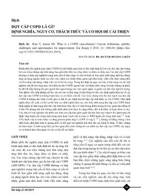 Đợt cấp COPD là gì? định nghĩa, nguy cơ, thách thức và cơ hội để cải thiện