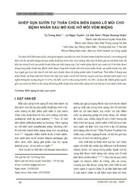 Ghép sụn sườn tự thân chữa biến dạng lỗ mũi cho bệnh nhân sau mổ khe hở môi vòm miệng