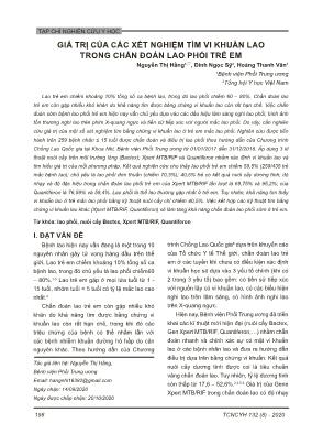 Giá trị của các xét nghiệm tìm vi khuẩn lao trong chẩn đoán lao phổi trẻ em