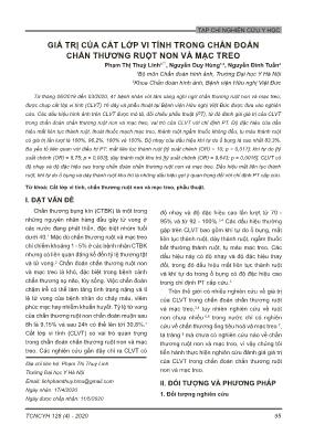 Giá trị của cắt lớp vi tính trong chẩn đoán chấn thương ruột non và mạc treo