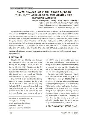 Giá trị của cắt lớp vi tính trong dự đoán thiếu hụt thần kinh ốc tai ở bệnh nhân điếc tiếp nhận bẩm sinh