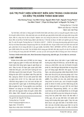 Giá trị phát hiện sớm đột biến gen trong chẩn đoán và điều trị khiếm thính bẩm sinh