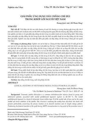 Giải phẫu ứng dụng dây chằng chè đùi trong khớp gối người Việt Nam