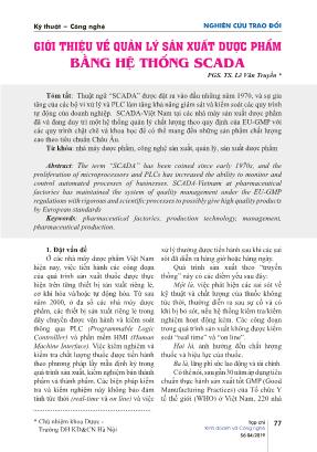 Giới thiệu về quản lý sản xuất dược phẩm bằng hệ thống SCADA