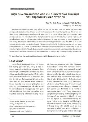 Hiệu quả của budesonide khí dung trong phối hợp điều trị cơn hen cấp ở trẻ em