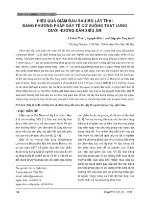 Hiệu quả giảm đau sau mổ lấy thai bằng phương pháp gây tê cơ vuông thắt lưng dưới hướng dẫn siêu âm