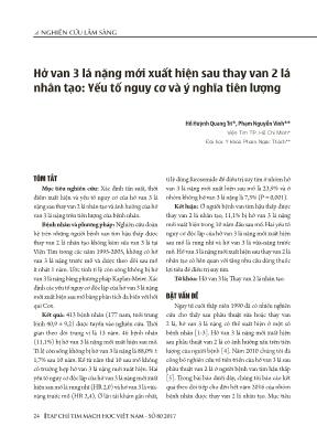 Hở van 3 lá nặng mới xuất hiện sau thay van 2 lá nhân tạo: Yếu tố nguy cơ và ý nghĩa tiên lượng