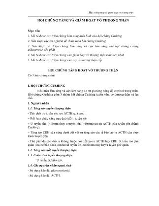 Hội chứng tăng và giảm hoạt vỏ thượng thận