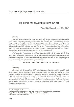 Hội chứng tim-Thận ở bệnh nhân suy tim