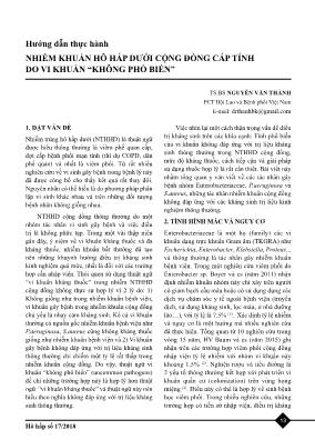 Hướng dẫn thực hành: Nhiễm khuẩn hô hấp dưới cộng đồng cấp tính do vi khuẩn “không phổ biến”