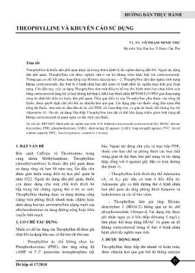 Hướng dẫn thực hành: Theophylline và khuyến cáo sử dụng