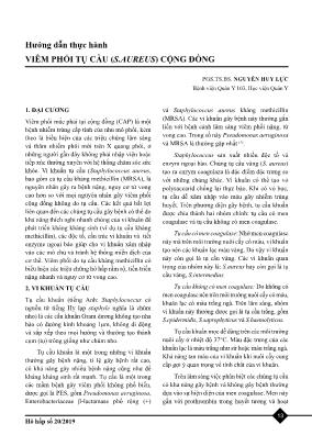 Hướng dẫn thực hành: Viêm phổi tụ cầu (S. aureus) cộng đồng
