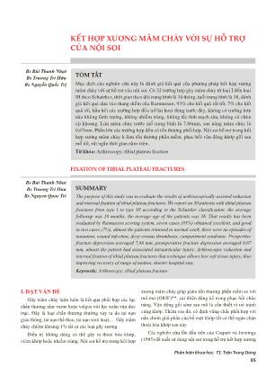 Kết hợp xương mâm chày với sự hỗ trợ của nội soi