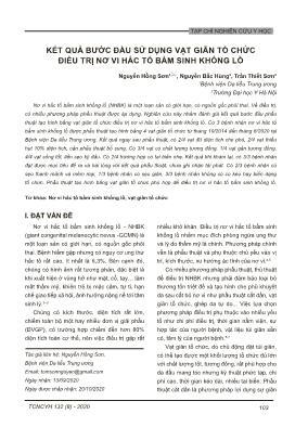 Kết quả bước đầu sử dụng vạt giãn tổ chức điều trị nơ vi hắc tố bẩm sinh khổng lồ