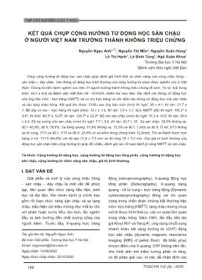 Kết quả chụp cộng hưởng từ động học sàn chậu ở người Việt Nam trưởng thành không triệu chứng