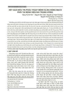 Kết quả điều trị phẫu thuật bệnh sling động mạch phổi tại Bệnh viện Nhi Trung Ương
