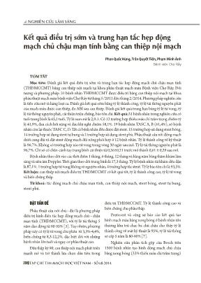 Kết quả điều trị sớm và trung hạn tắc hẹp động mạch chủ chậu mạn tính bằng can thiệp nội mạch