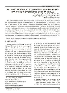 Kết quả tán sỏi qua da qua đường hầm nhỏ tư thế nằm nghiêng dưới hướng dẫn của siêu âm