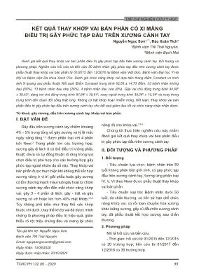 Kết quả thay khớp vai bán phần có xi măng điều trị gãy phức tạp đầu trên xương cánh tay