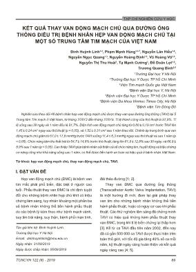 Kết quả thay van động mạch chủ qua đường ống thông điều trị bệnh nhân hẹp van động mạch chủ tại một số trung tâm tim mạch của Việt Nam