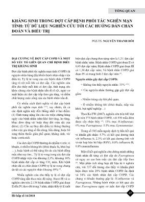 Kháng sinh trong đợt cấp bệnh phổi tắc nghẽn mạn tính: từ dữ liệu nghiên cứu tới các hướng dẫn chẩn đoán và điều trị