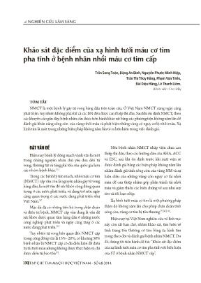 Khảo sát đặc điểm của xạ hình tưới máu cơ tim pha tĩnh ở bệnh nhân nhồi máu cơ tim cấp