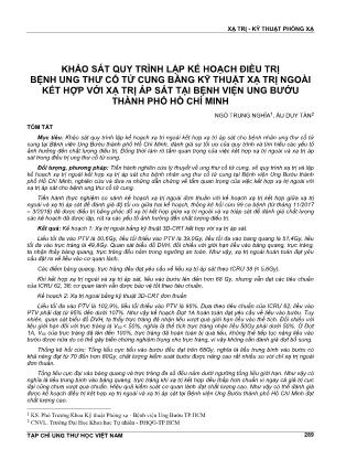 Khảo sát quy trình lập kế hoạch điều trị bệnh ung thư cổ tử cung bằng kỹ thuật xạ trị ngoài kết hợp với xạ trị áp sát tại Bệnh viện Ung Bướu thành phố Hồ Chí Minh