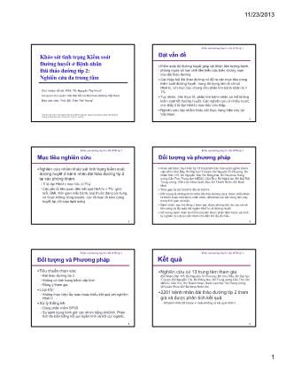 Khảo sát tình trạng Kiểm soát Đường huyết ở Bệnh nhân Đái tháo đường típ 2: Nghiên cứu đa trung tâm