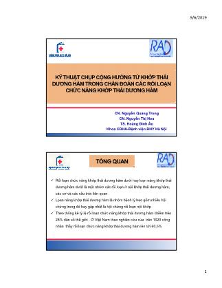 Kỹ thuật chụp cộng hưởng từ khớp thái dương hàm trong chẩnđoán các rối loạn chức năng khớp thái dương hàm