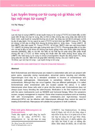 Lạc tuyến trong cơ tử cung có gì khác với lạc nội mạc tử cung ?