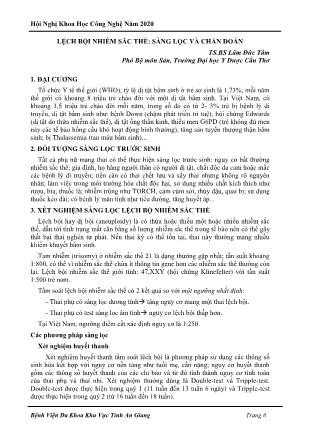 Lệch bội nhiễm săc thể: sàng lọc và chẩn đoán